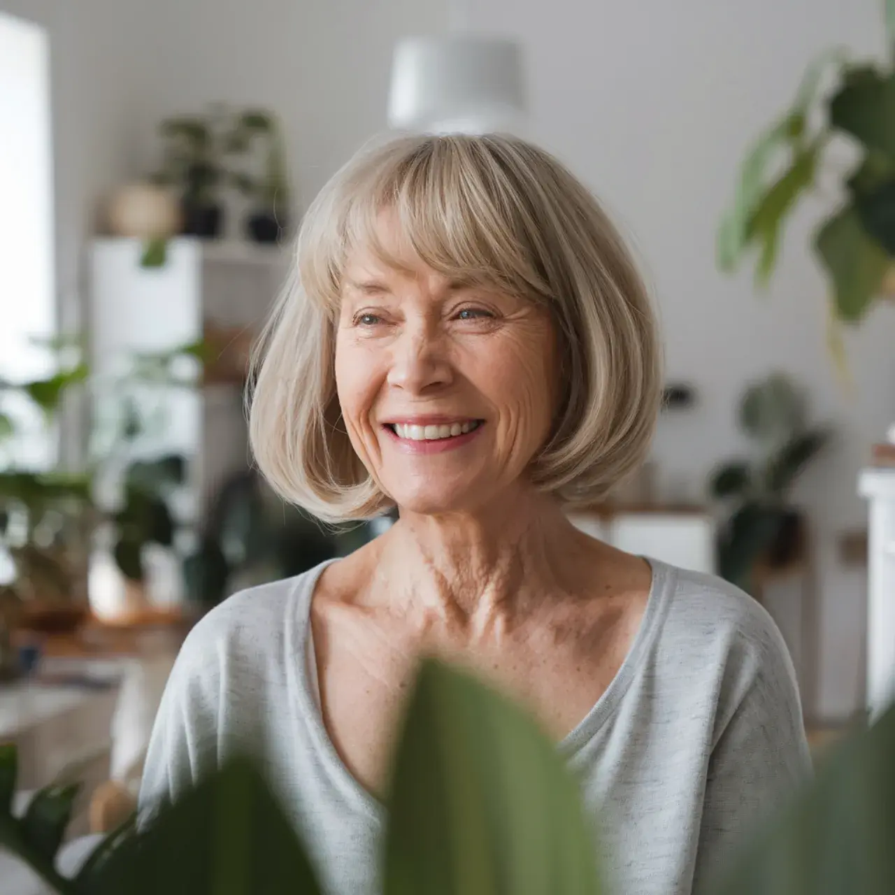 Rounded Bob with Bangs