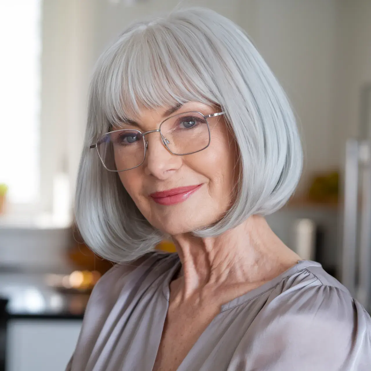 Chin-Length Bob with Bangs