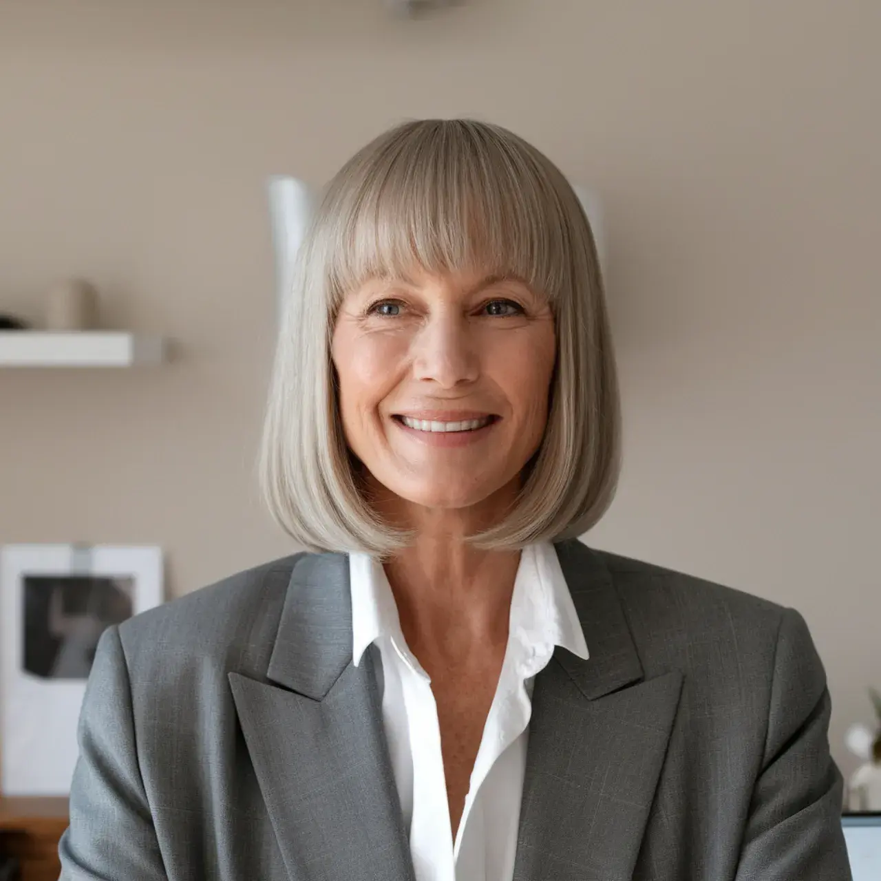 Textured Lob with Curtain Bangs