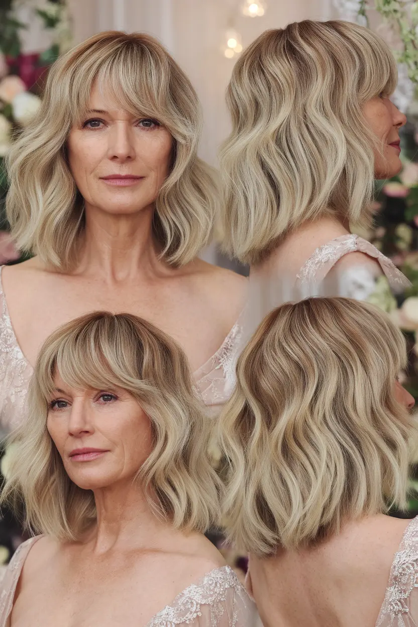 101. Romantic Wavy Shoulder Cut with Soft Fringe