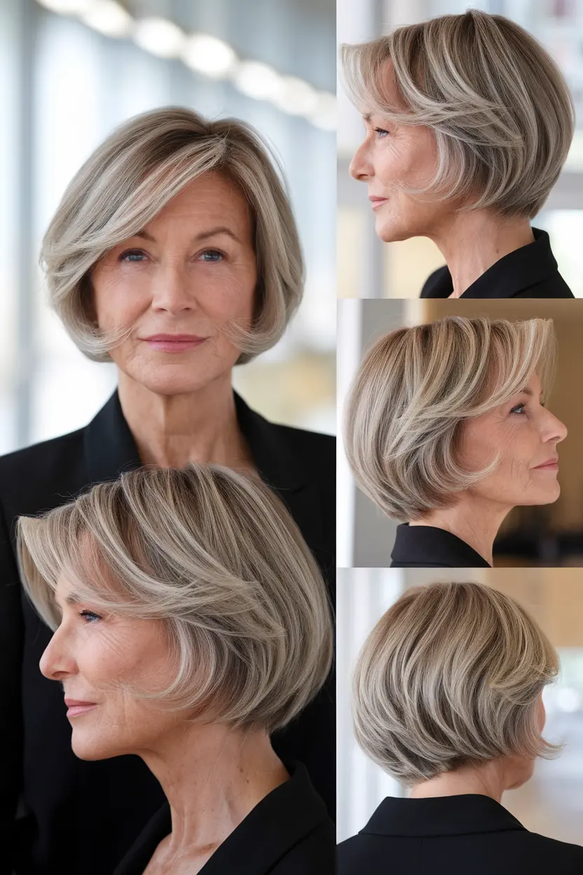 12. Short Bob with Face Framing Layers