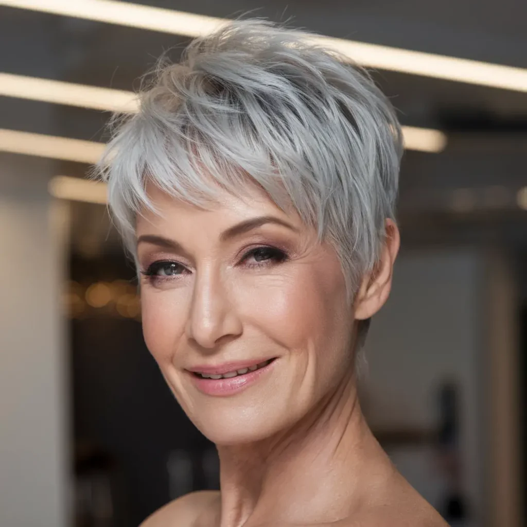 Cropped Textured Gray Pixie