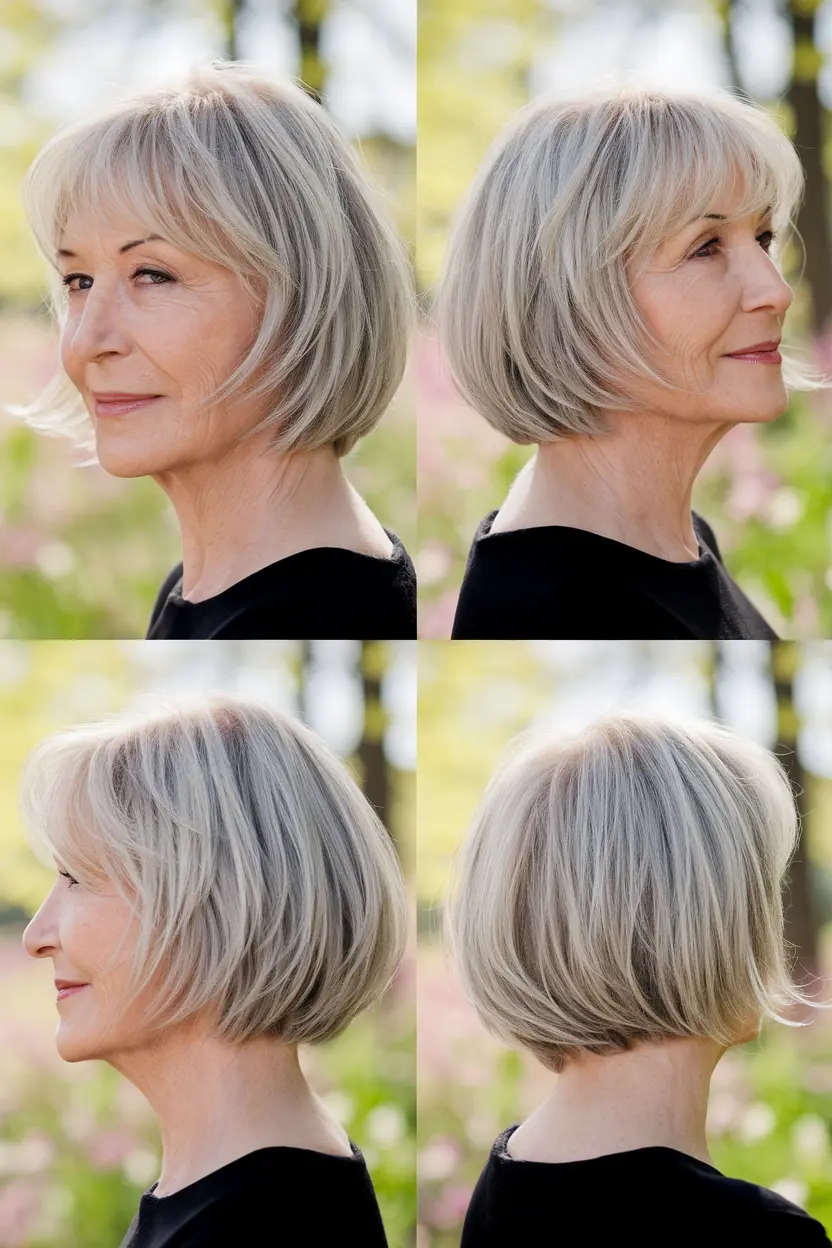 73. Chin Length Bob with Wispy Bangs