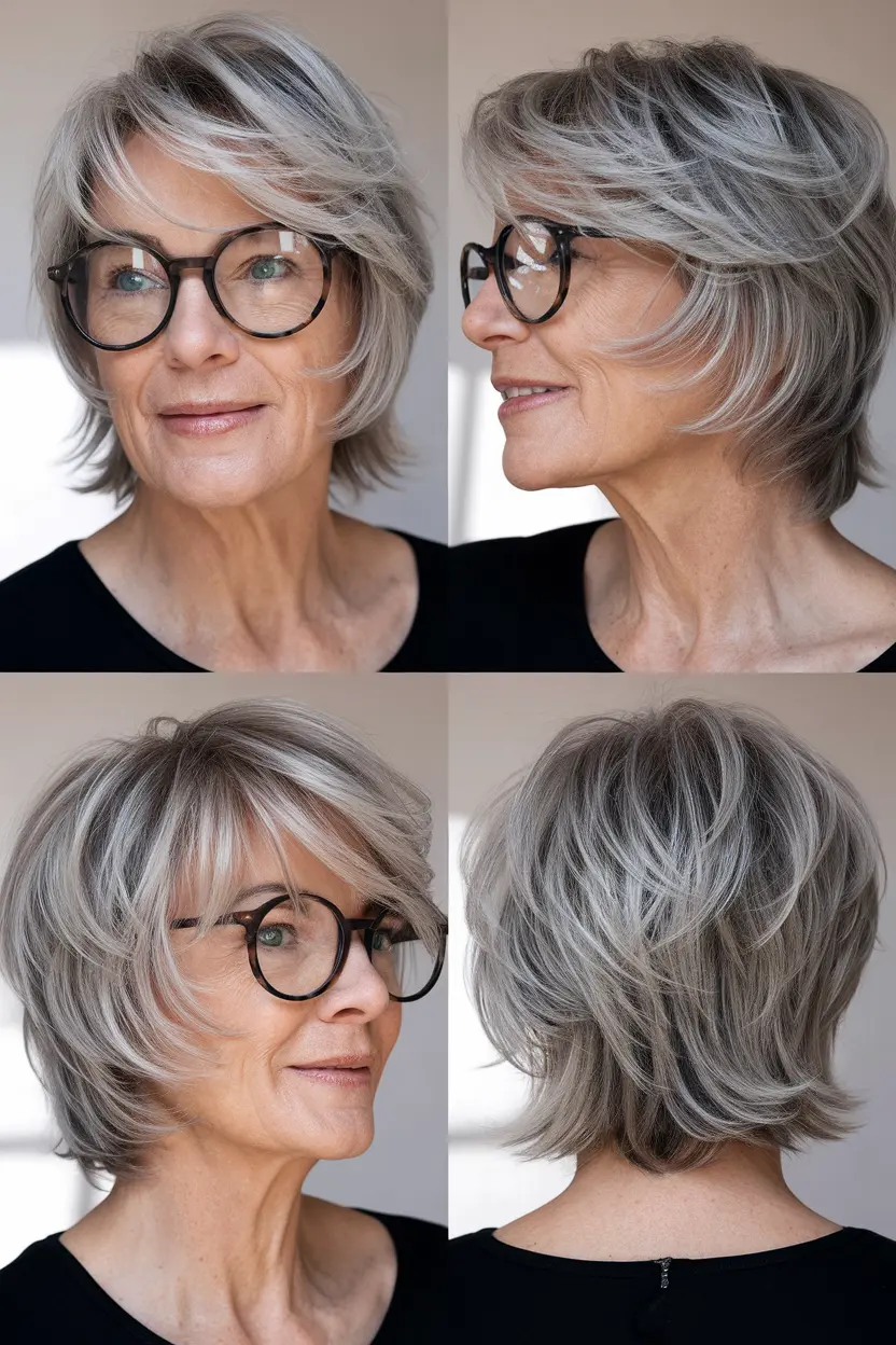 27. Salt and Pepper Shag for Women with Glasses