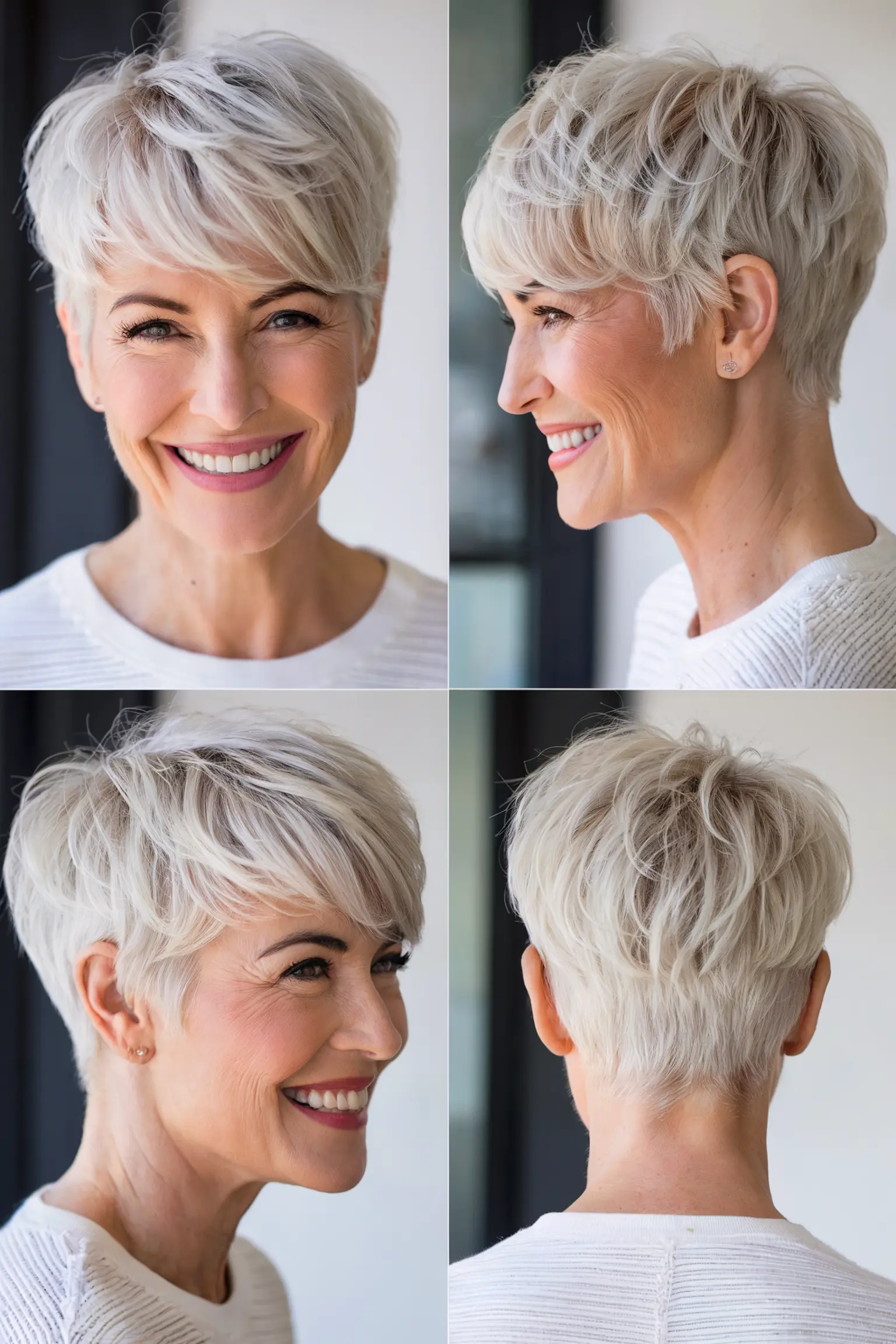 42. Very Short White Pixie Cut