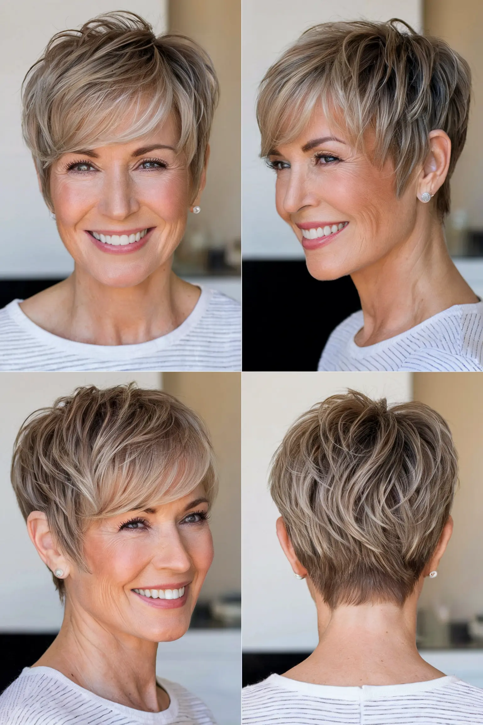 44. Two Toned Choppy Pixie for Older Women