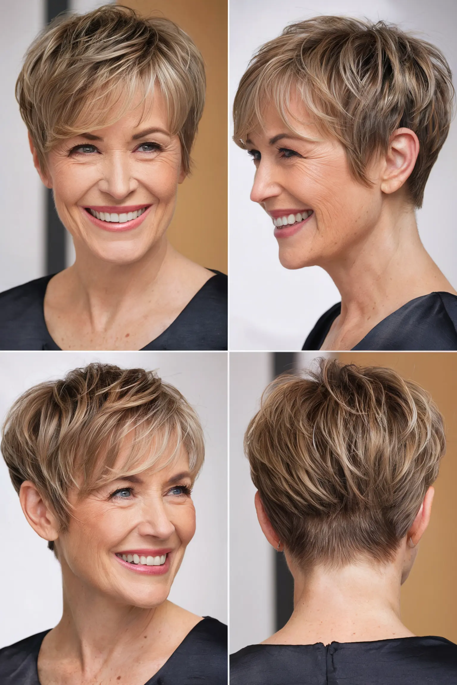 46. Rounded Pixie with Dimensional Highlights