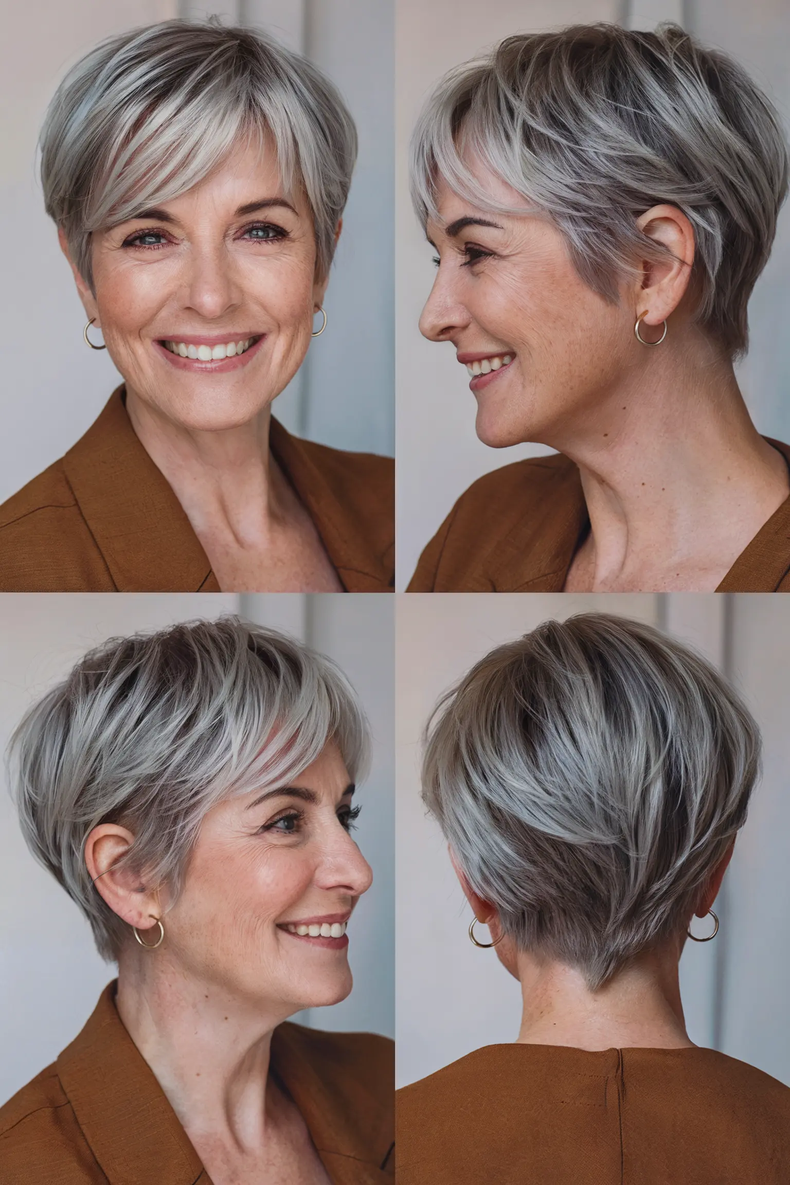 62. Pixie with Gray Balayage