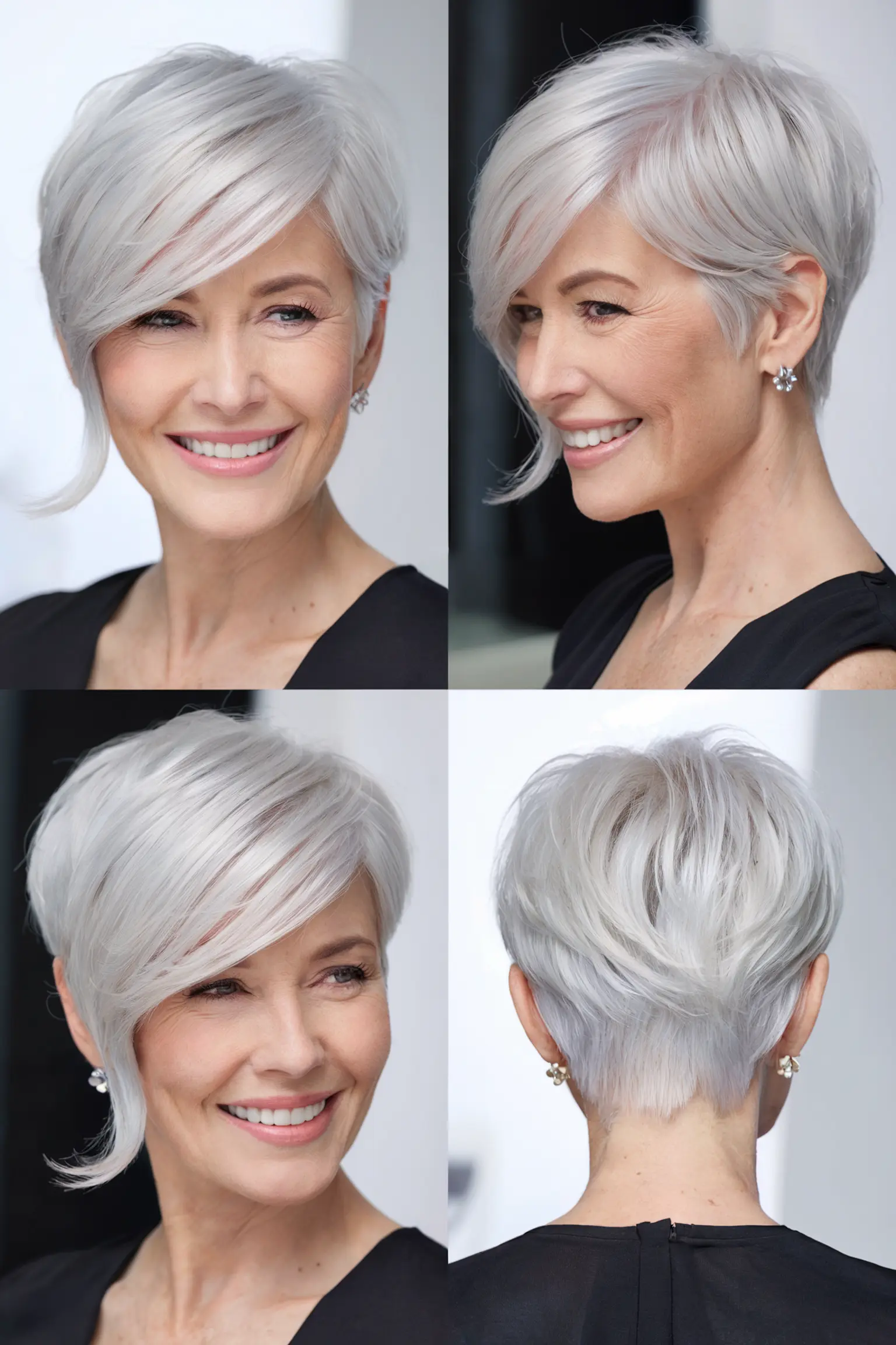 67. Silver Pixie with Side Swept Bangs