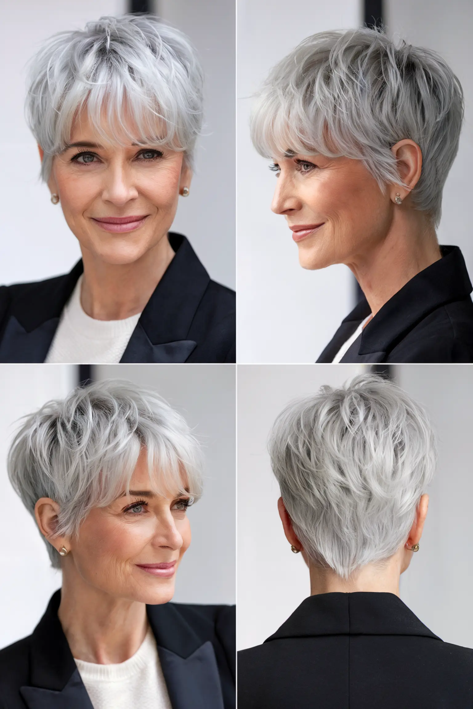 70. Textured Silver Pixie with Long Top