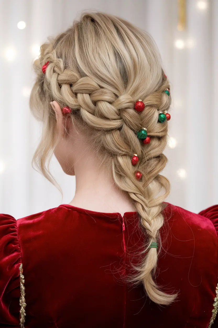 1. Festive Braid Ponytail