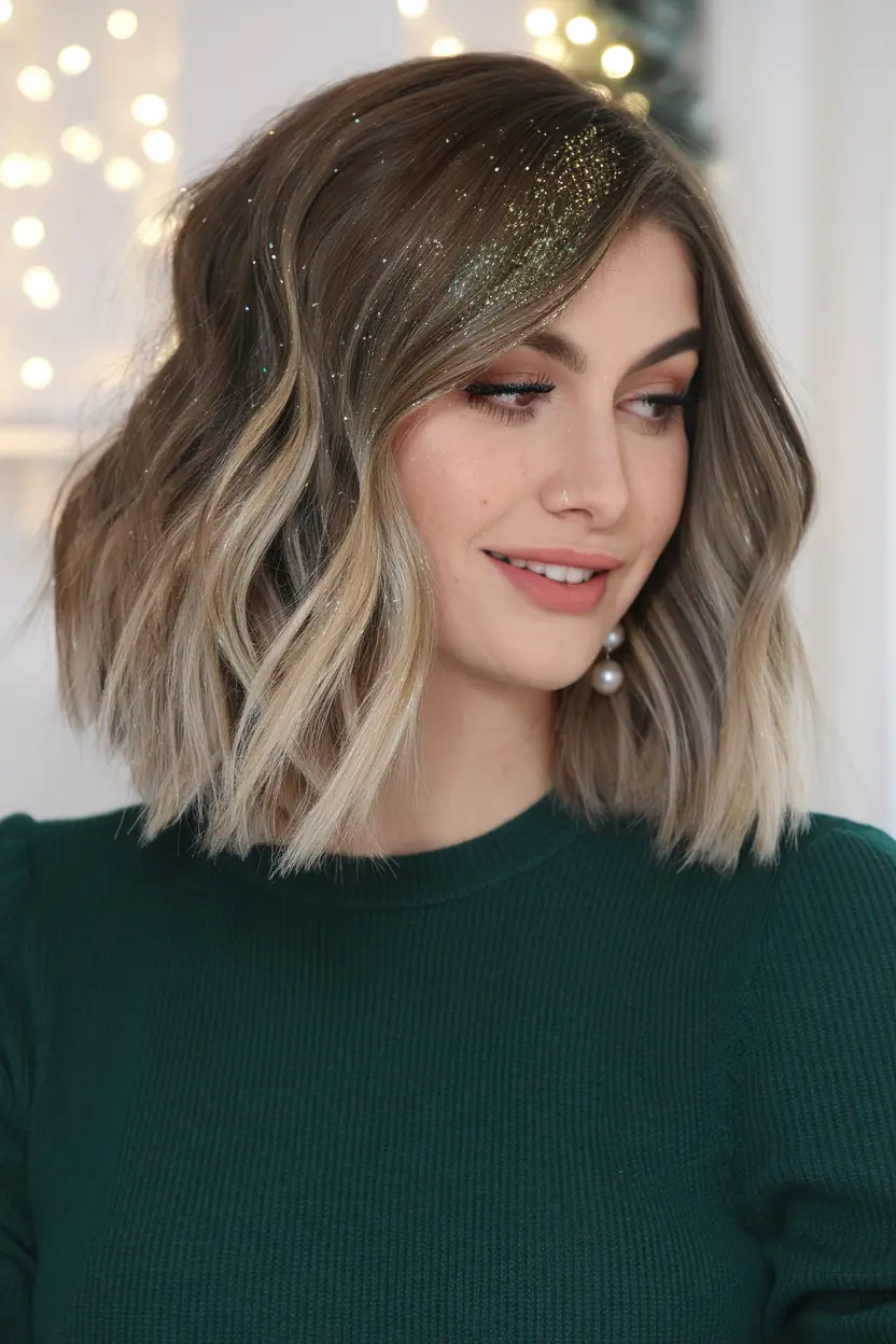 44. Defined Waves with Glitter Highlights