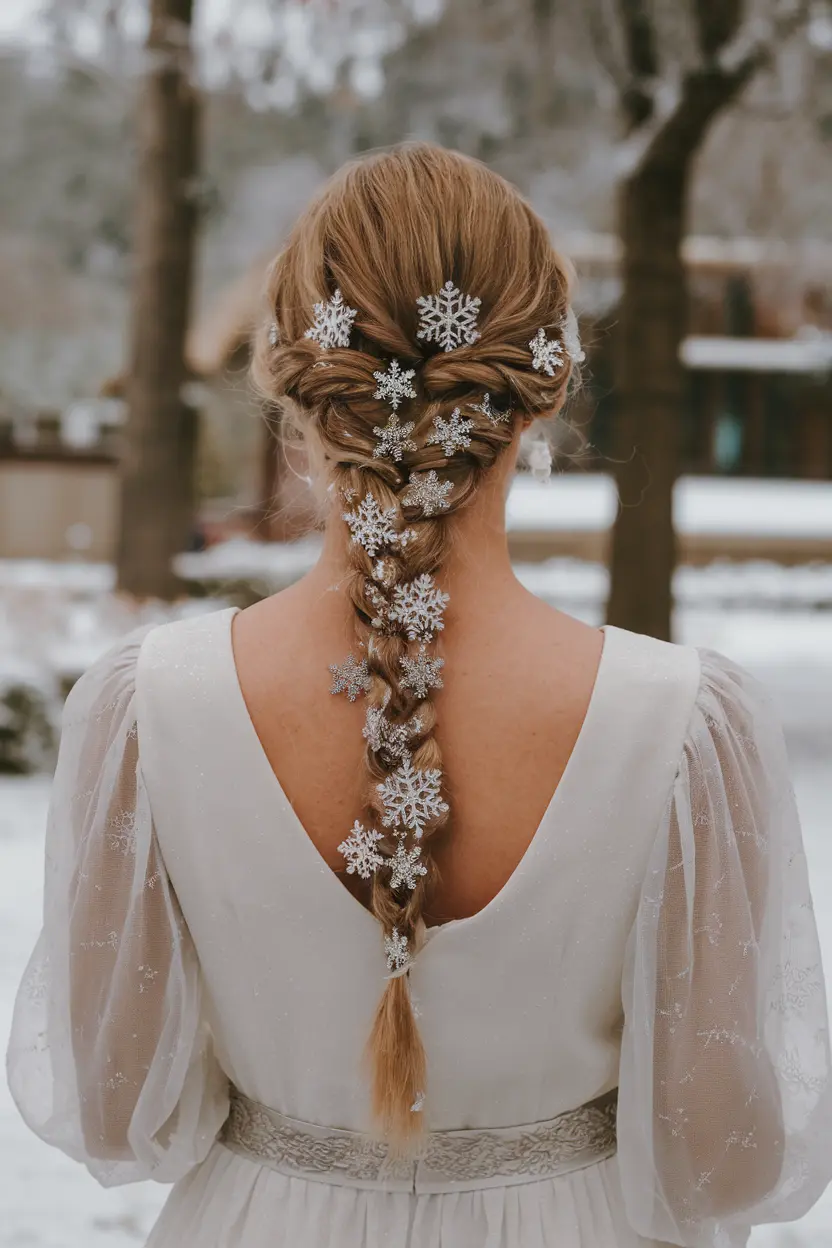 60. Snowflake Braid with Silver Glitter