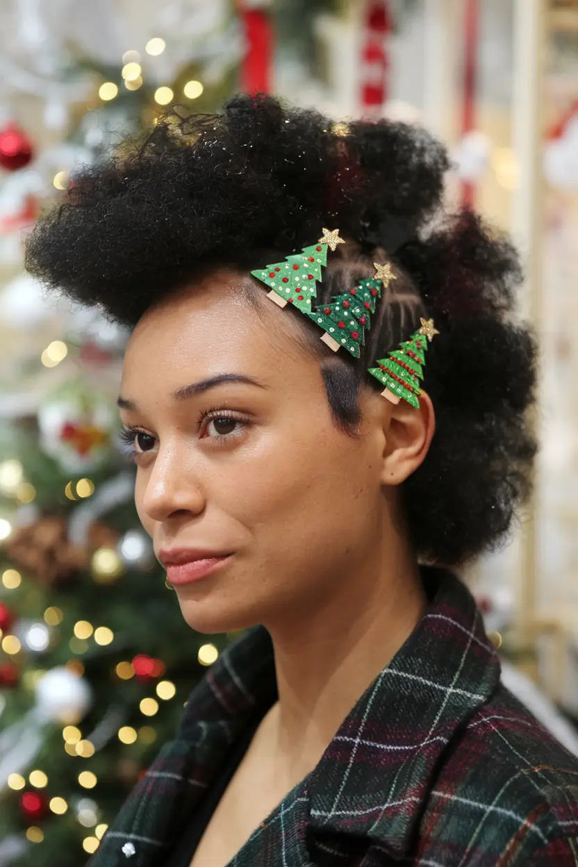 Afro Mohawk with Decorative Clips