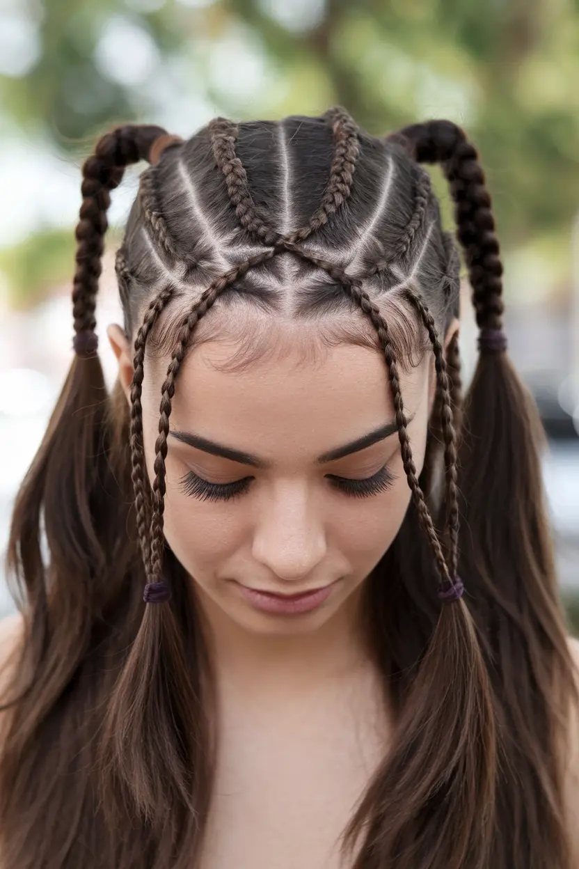 Criss-Cross Mini Ponytails