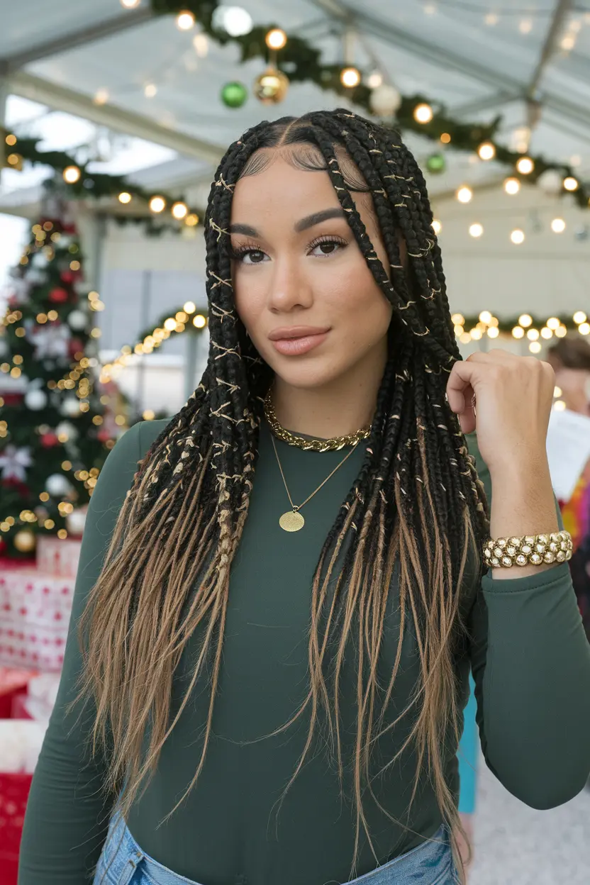 Crochet Braids with Metallic Thread