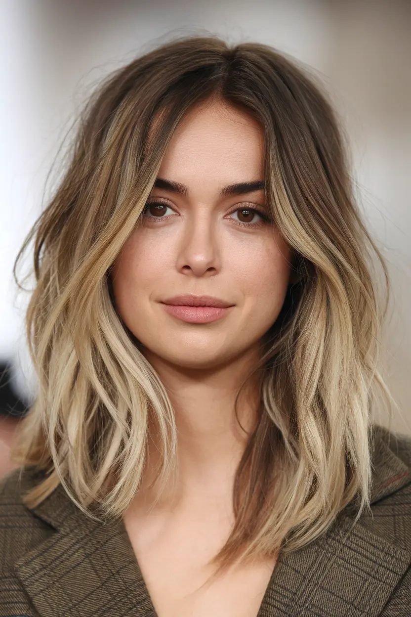 Gentle Layers with Flipped Ends for Medium Length Hair