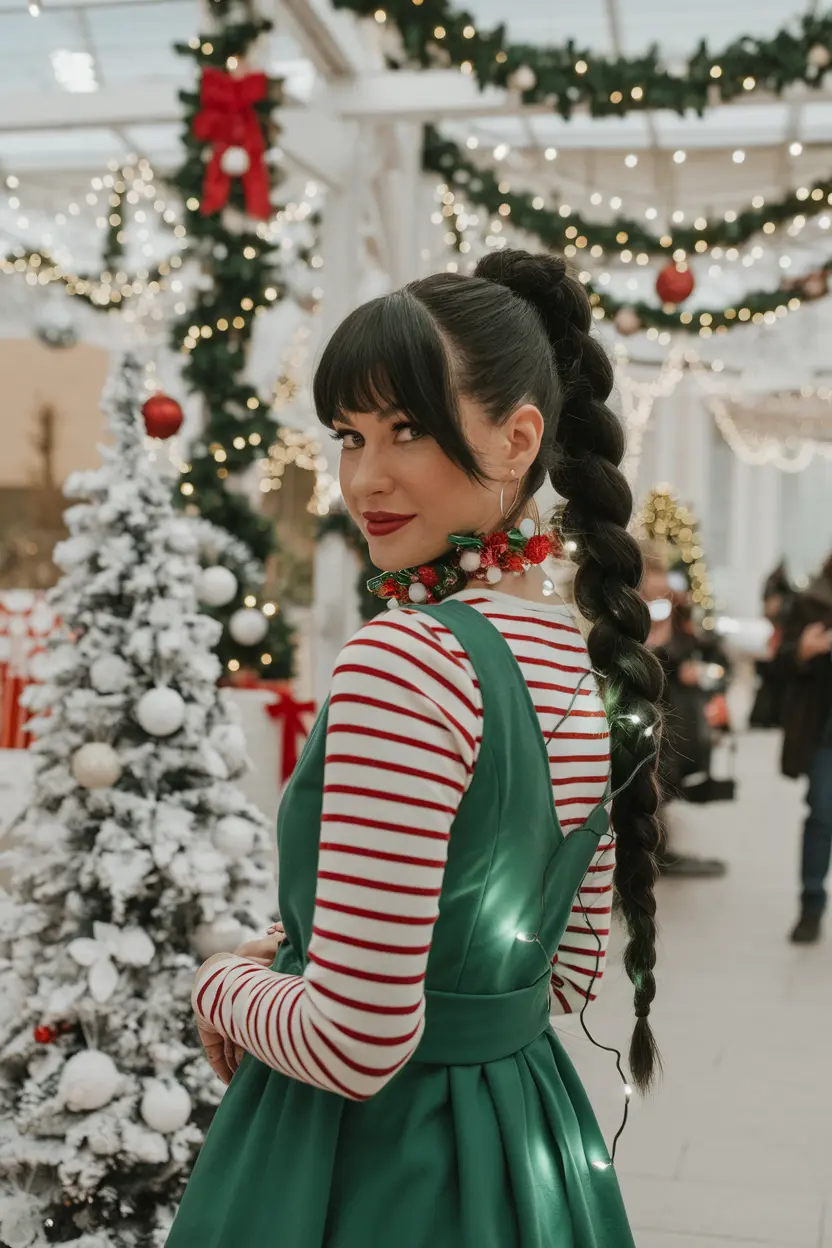 Twisted Ponytail with Christmas Lights Accessories