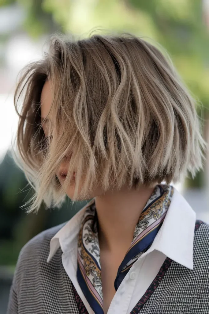 12. Tousled Wavy Bob