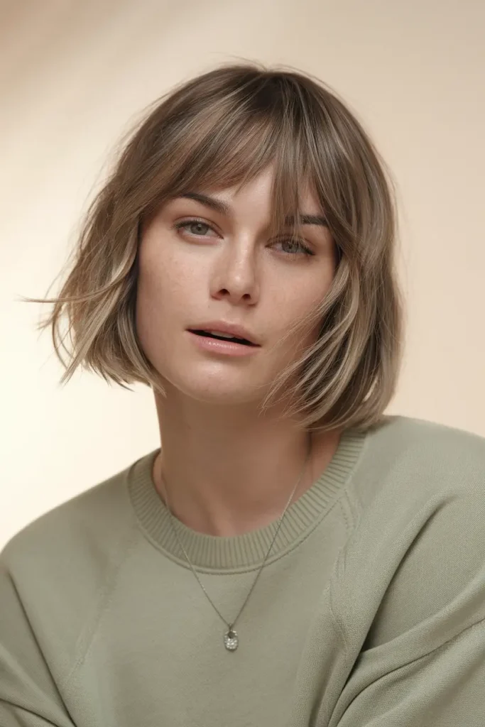 5 Sleek Bob with Wispy Bangs