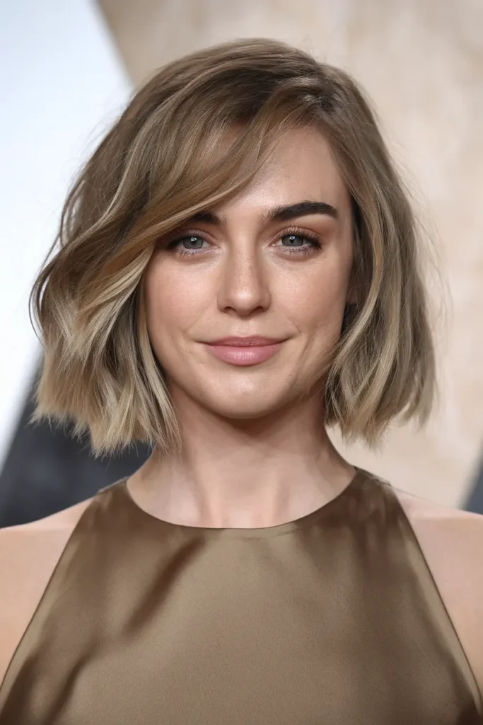 A Line Bob with Side Waterfall Bangs