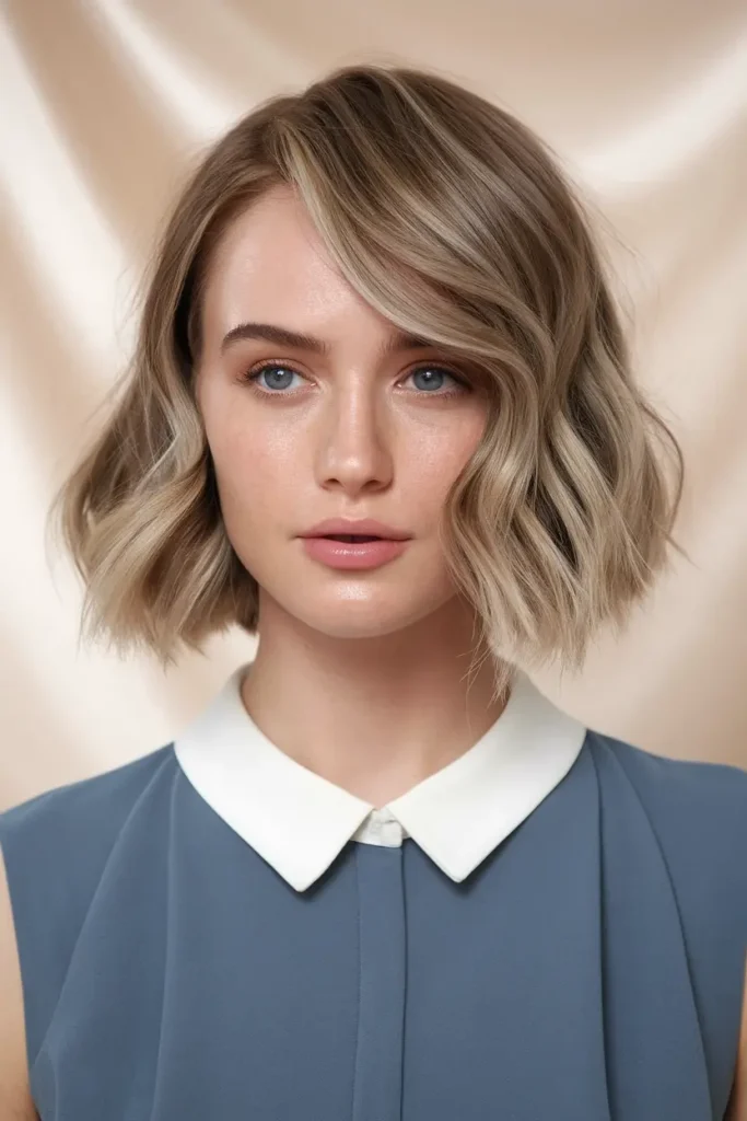 Angled Bob Cut on Long Thick Wavy Hair