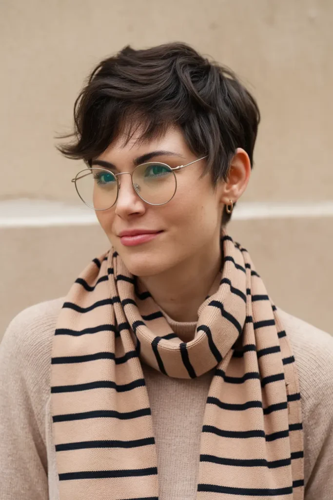 Black Tapered Pixie for Wavy Hair