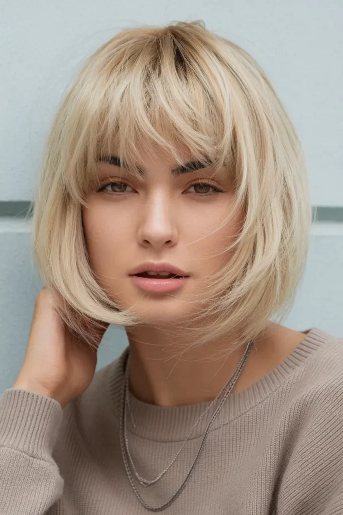 Blunt Blonde Bob with Layers