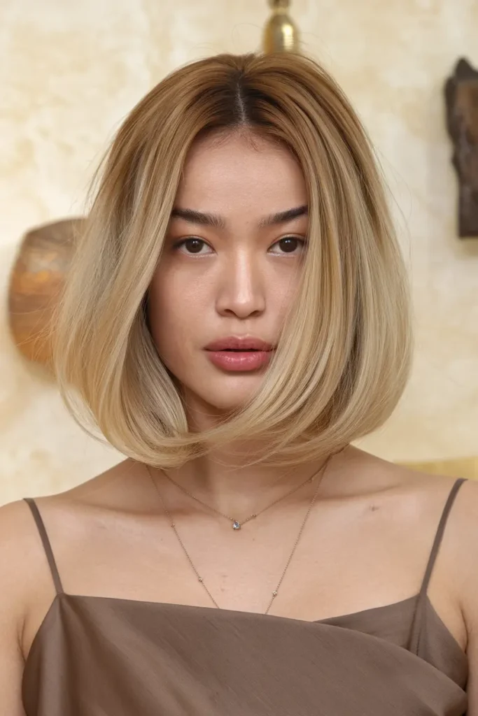 Chic Sliced Golden Blonde Bob