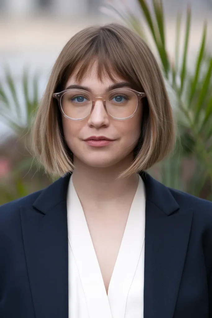 Chin Length Bob with Piece y Bangs