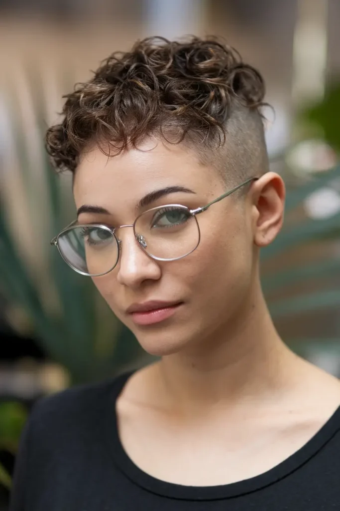 Curly Pixie with Shaved Nape