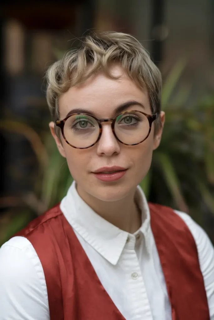 Cute Pixie with Curly Bangs