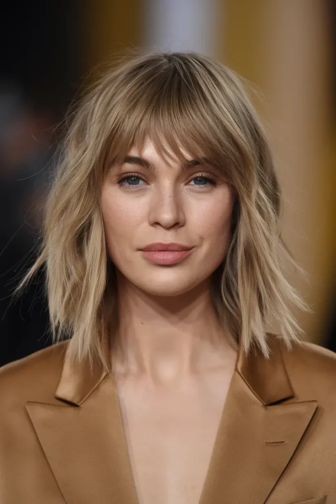 Edgy Shaggy Cut with Blunt Bangs