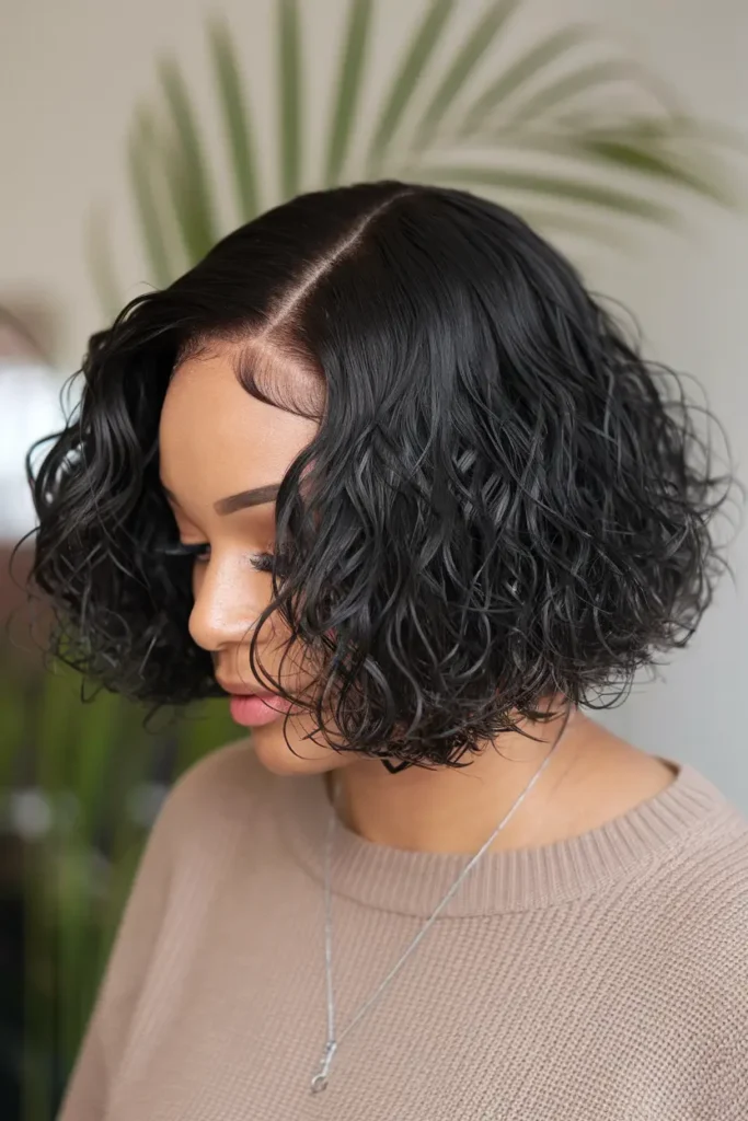 Inverted Bob for Black Curly Hair