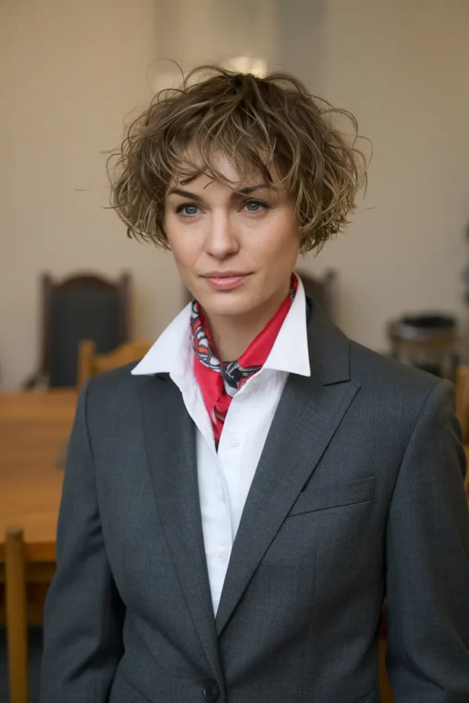 Jaw Length Curly Messy Bob