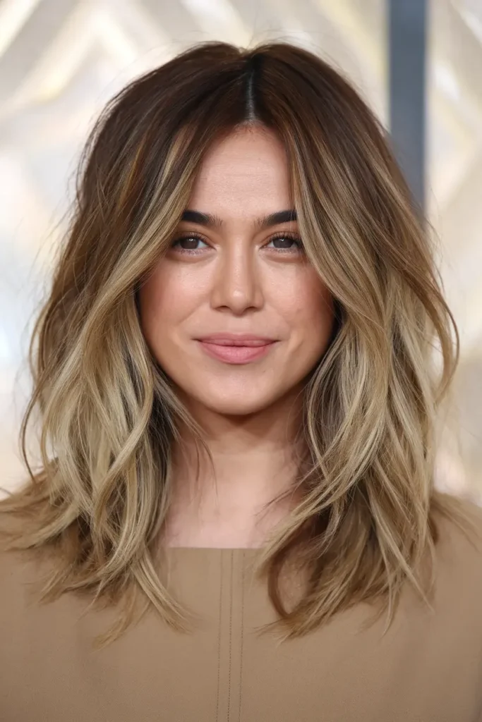 Medium Layered Hairstyle for Thick Wavy Hair