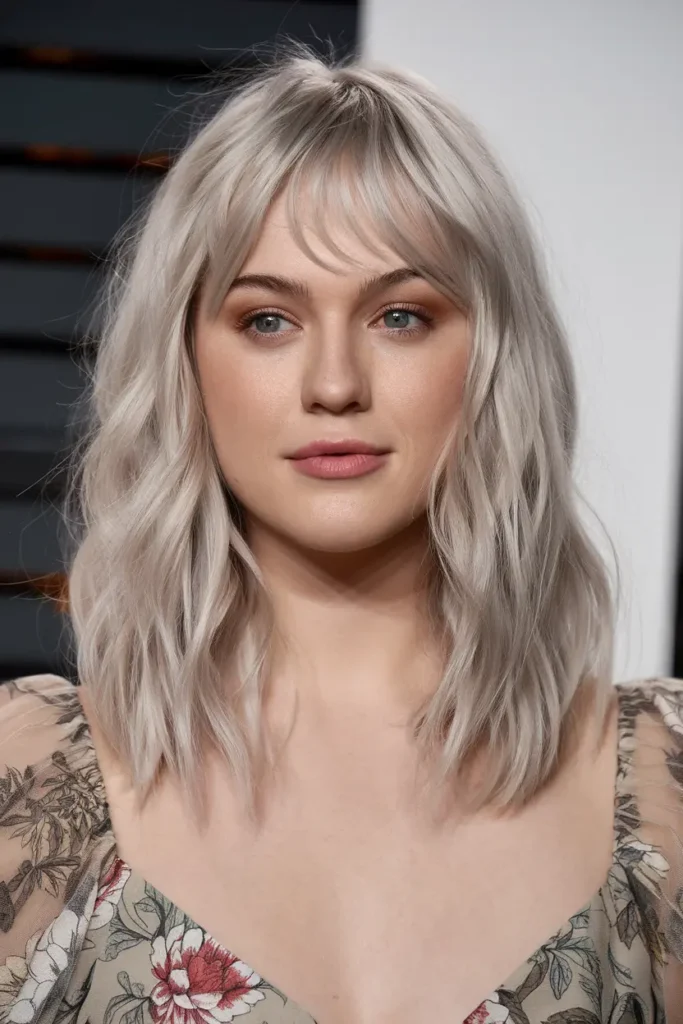 Platinum Waves with See Through Bangs