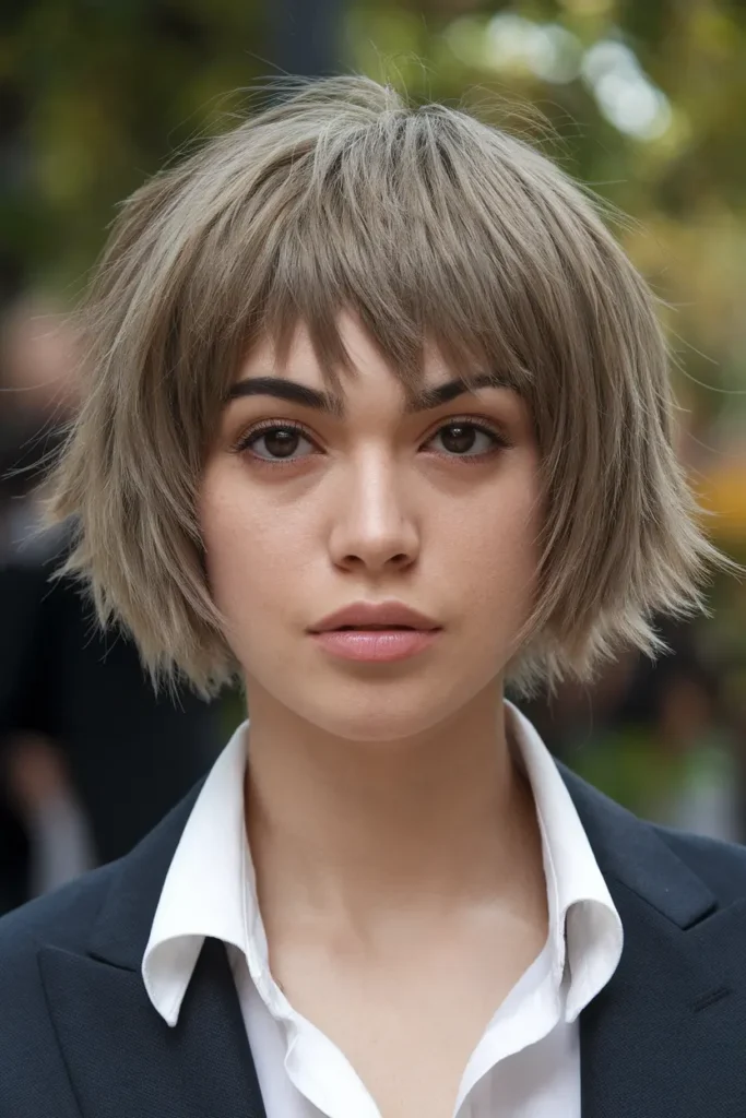 Shaggy Chin Length Bob with Bangs