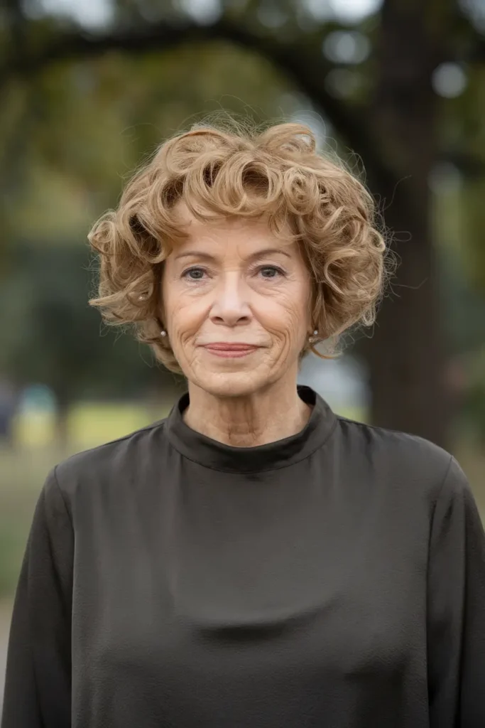 Short Curly Brown Bob