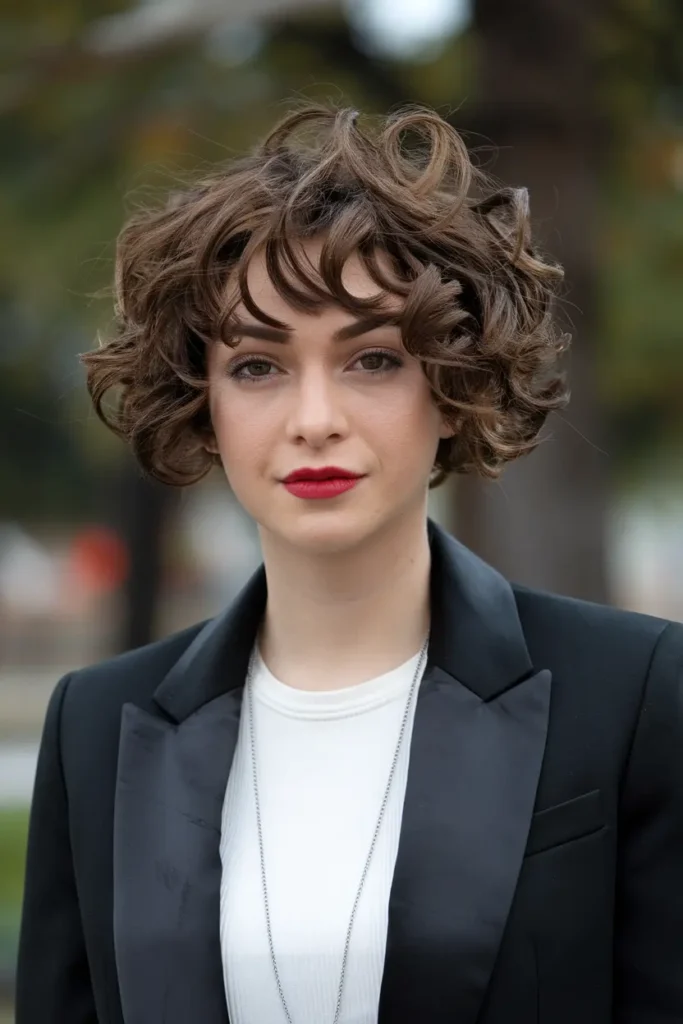 Short Shattered Curly Bob