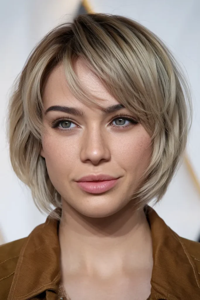 Short Stacked Bob with Bangs