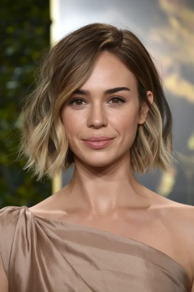 Short Wavy Bob with Subtle Highlights