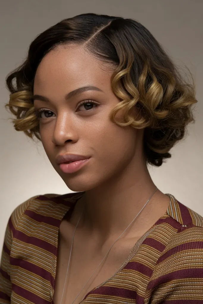 Simple Short Hairstyle with Scrunched Curls