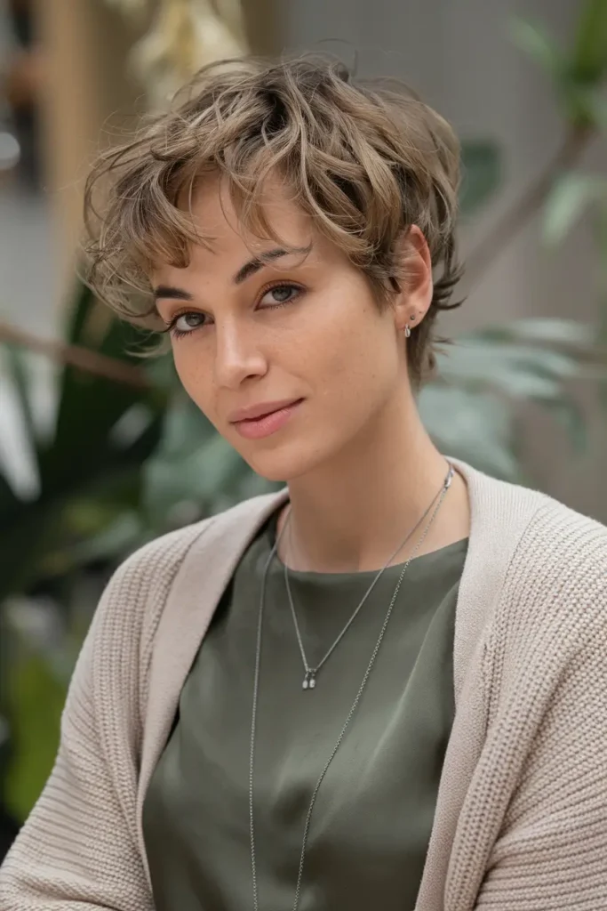 Soft Curly Tapered Pixie