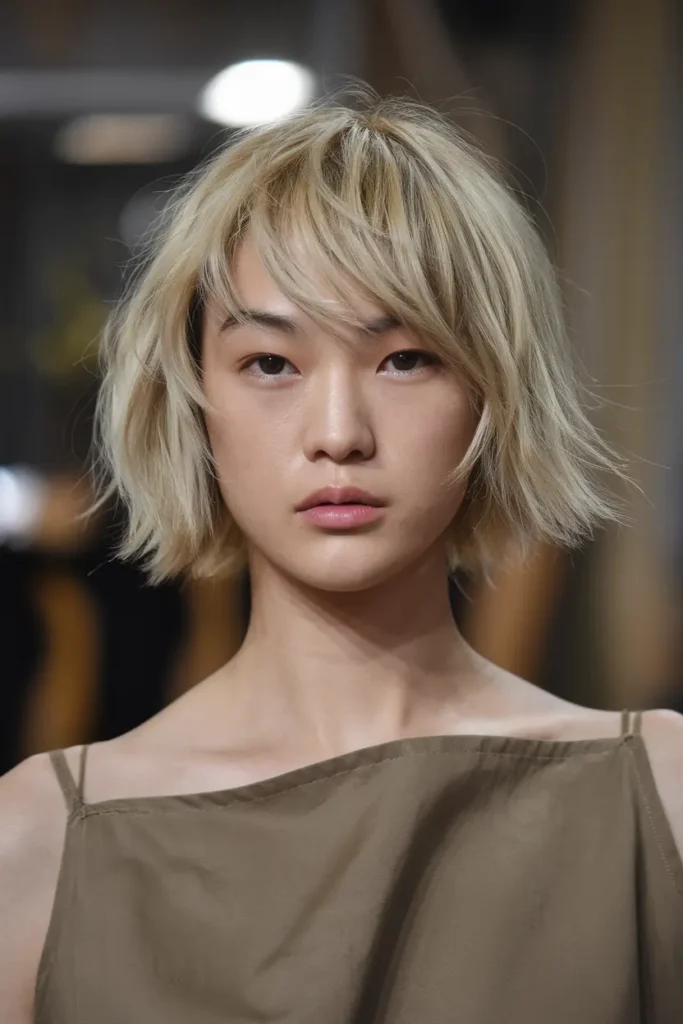 Tousled Blonde Bob Hairstyle