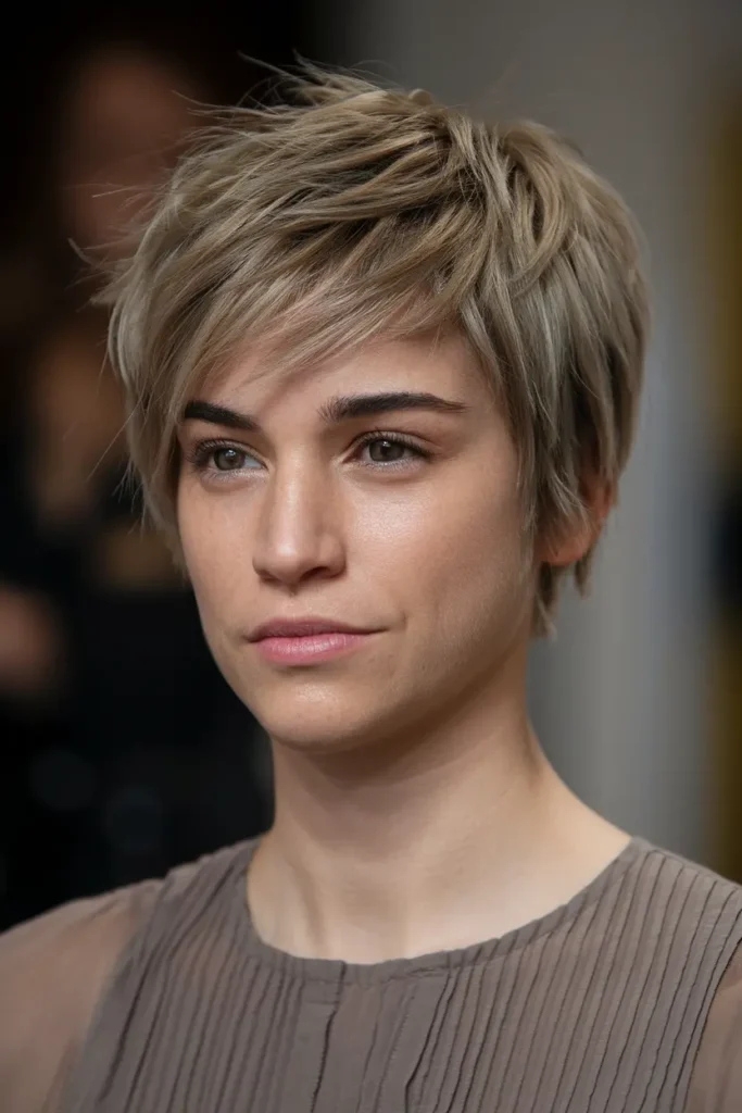 Tousled Pixie with Side Bangs