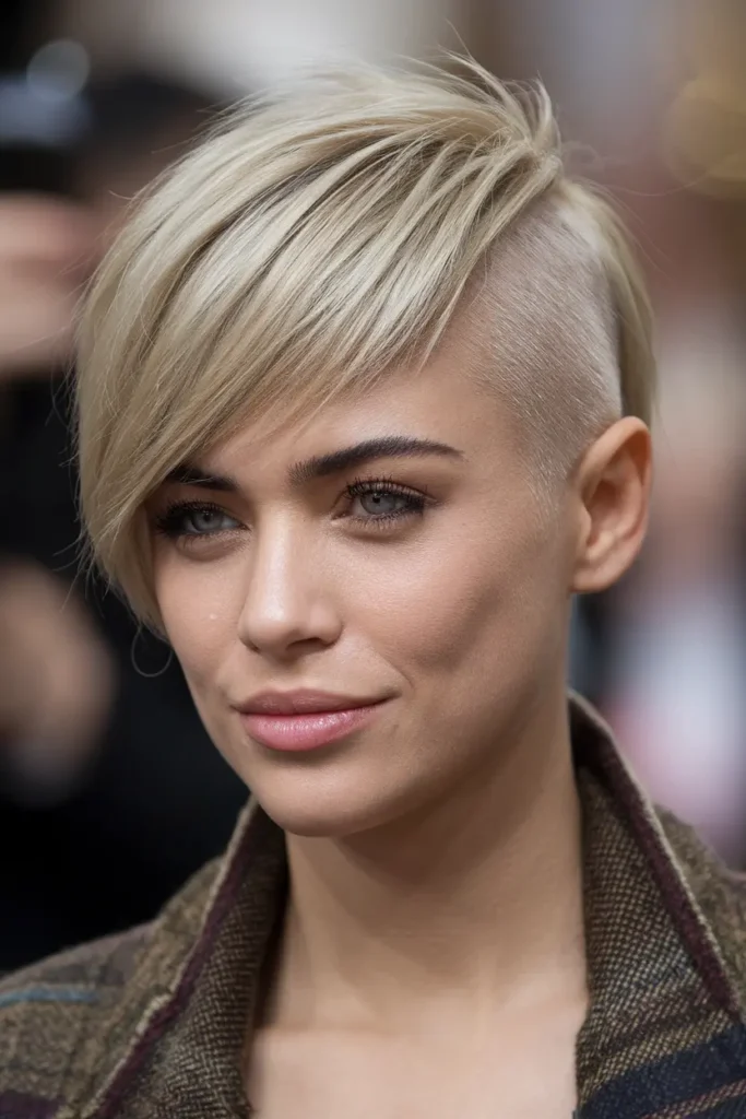 Undercut Pixie with Short Side Swept Bangs