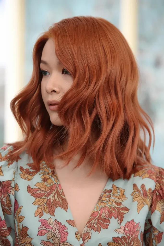 Vibrant Elegant Copper Red Waves