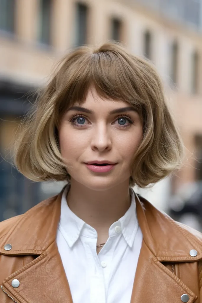 Vintage Choppy Bob Cut with Bangs