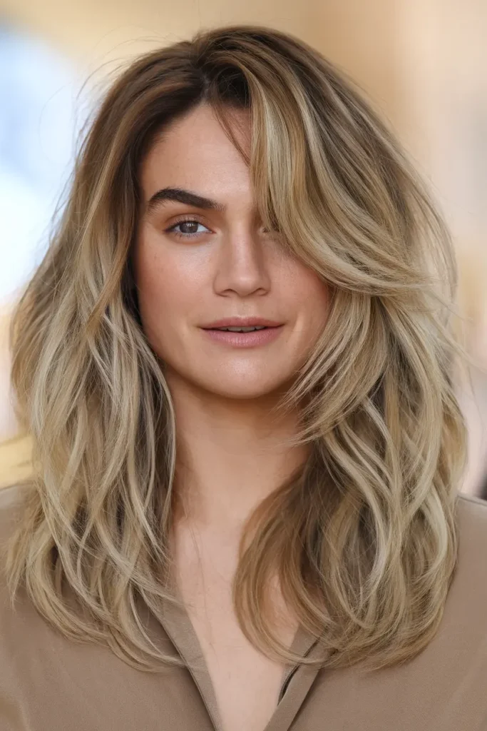 Voluminous Long Wavy Layered Hairstyle